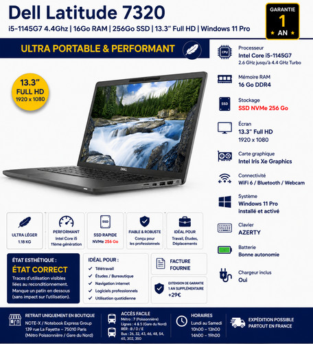 Dell latitude 7320 - dell, i5-11145g7