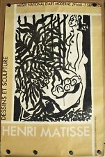 MATISSE HENRI grande affiche originale exposition "DESSINS ET SCULPTURE"   1975