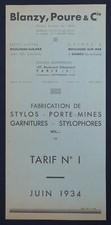 Publicité 1934 plume - publicité,