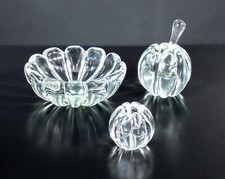 ⚜️ Lot 3 Vases Verre Soufflé Murano Transparent Design Italy Vintage Glass Art