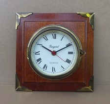 Pendule BAYARD style marine de bateau bois & métal doré MARCHE old clock boat