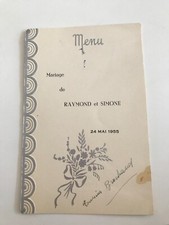 menu ancien de Mariage du