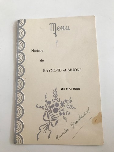 Menu ancien mariage du - menu, de