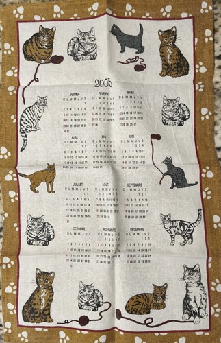 Torchon ancien calendrier - torchon,