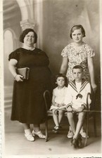 ALGERIE Carte PHoto de la Famille Mousenat à BOUGIE BEJAIA en 1936 Prénoms dos
