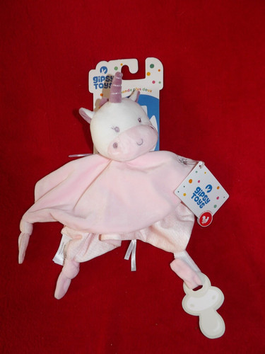 Doudou plat gipsy licorne - plat, rose