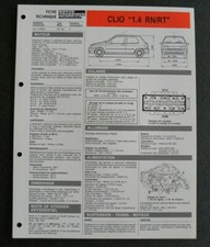 Fiche technique automobile RENAULT CLIO 1.4 RN / RT