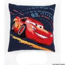 Oreiller au point de croix Vervaco Disney "Lightning McQueen", dessin de broderi