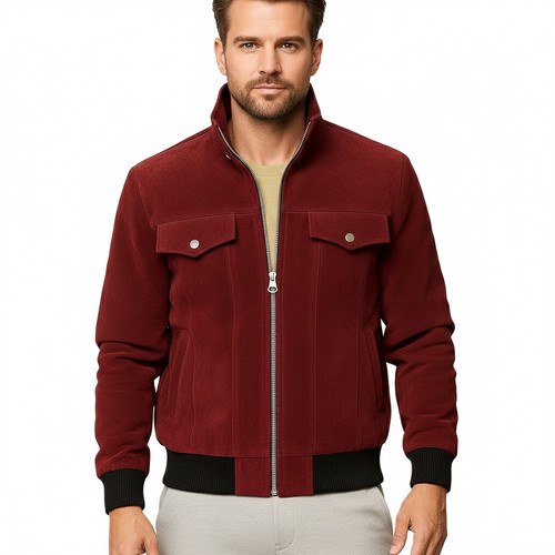Blouson cuir agneau - cuir, d'agneau