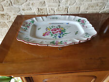 TRES GRAND PLAT FAIENCE PEINT A LA MAIN XVIIIEME OU XIXEME A DECOUVRIR