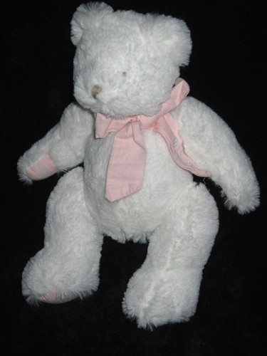 Doudou ours blanc noeud - doudou,