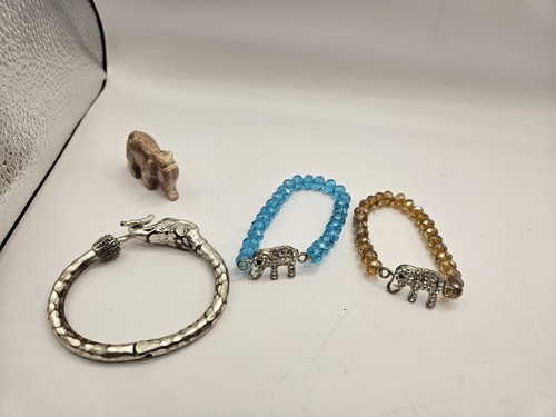 Elephant hinged bracelet and - elephant,