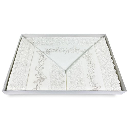 Drap avec dentelle macramé - drap,