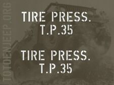 POCHOIR STENCIL MARQUAGE  PRESSION PNEU REMORQUE BANTAM TP35 . jeep willys dodge