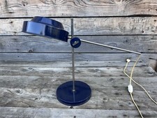 Lampe Pirouette Articulé Métal Chromé Laqué Bleu Design Vintage Atelier Bureau