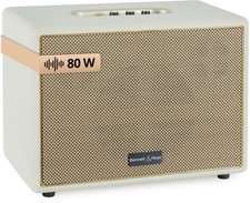 Enceinte Haut-Parleur Bluetooth Retro Vintage Géant Stéréo AUX Mp3 Cuir Blanc