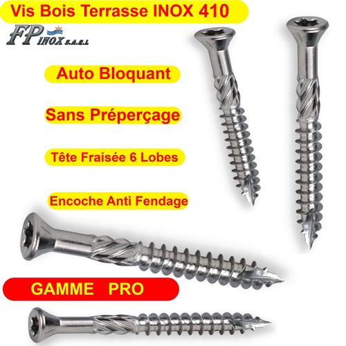 Vis terrasses inox - 410, bois