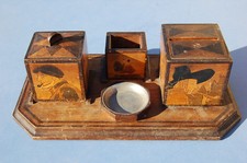 Service fumeur en bois ancien