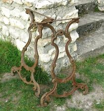 PAIRE SUPPORTS en FONTE, ancien support, pied table fonte, bistrot, art nouveau 