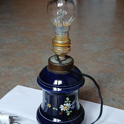 Pied lampe céramique bleu - lampe,
