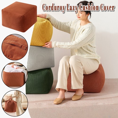 Corduroy footstool pouffe - corduroy, pouf
