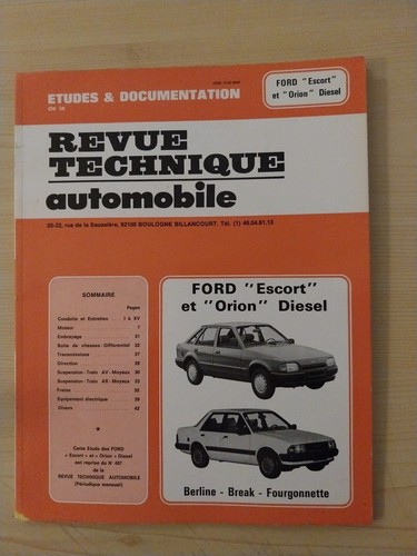 Revue technique ford escort - revue,