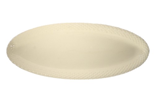 Plat ovale crème faïence - crème,