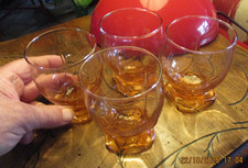 4 Anciens jolis Verres de Bistrot à Dégustation Bar à Vin Style Période Art Déco