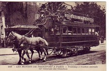 CPA PARIS 15 OMNIBUS traction animale CHEVAUX Direction GARE DU NORD BD VAUGIRAR