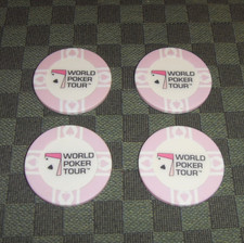ROSE x 4 : WPT Lot jetons officiels World Poker Tour Girly rose pink women sexy