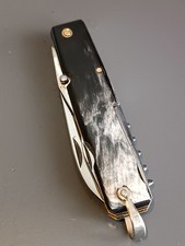 ANCIEN COUTEAU en 5 pièces, PRADEL EXTRA, THIERS, XXème, manche corne.