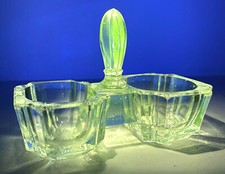 ANCIEN SERVICE DE TABLE HUILIER VINAIGRIER EN CRISTAL VERRE  MANGANÈSE