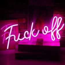 Fuck Off Neon Sign Rose Word