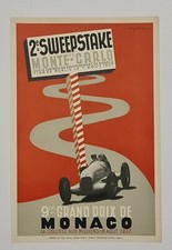 Guy Serre 2e Sweepstake de Monte Carlo 1937 Affiche Originale Sport Automobile