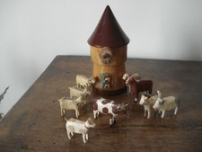 Lot jouets anciens: 9 animaux