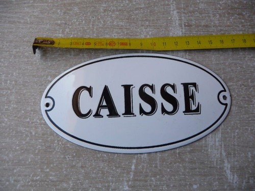 Plaque emaillee bombee caisse - plaque,
