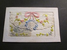 Carte postale ancienne brodee