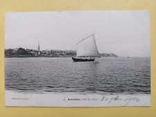 cpa 33 - Bassin d'ARCACHON Vue du large BARQUE PINASSE à VOILE Écrite en 1904