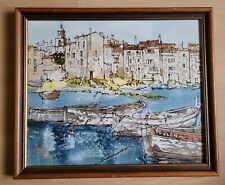 ** TABLEAU HUILE SUR TOILE DE BERNARD DUFOUR "PORT DE LA PONCHE A SAINT TROPEZ"