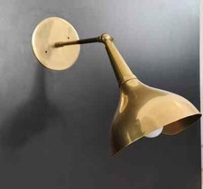 Applique murale italienne en laiton brut style stilnovo - éclairage du milieu...