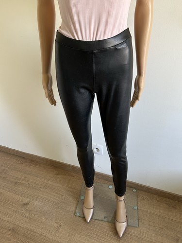 Legging noir simili - simili, cuir