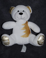 ?Doudou Ours NOCIBE 2015 Blanc Or Doré  100% Purs Calins Parfumerie Nocibé NEUF