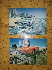 Cartes Postale Peintures 250 Ferrari Et Mercedes 300SL de Daniel Authouart