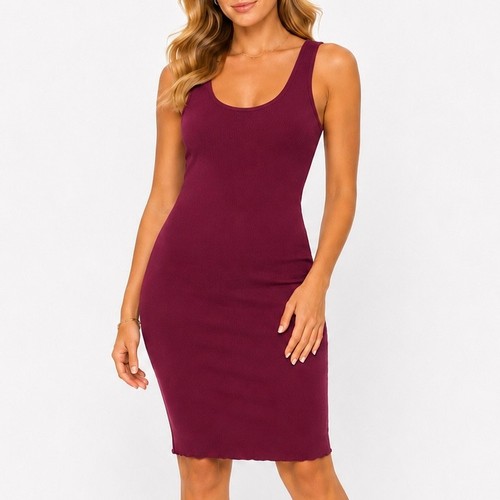 Papaya burgundy bodycon - s,