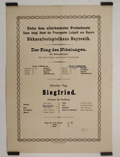 Bayreuth Festival 1899 Affiche Originale Musique Opéra Classique