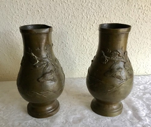Deux vases chinois bronze - en,