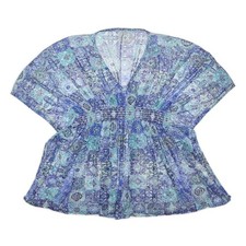 Chemisier Tissé Bleu Imprimé