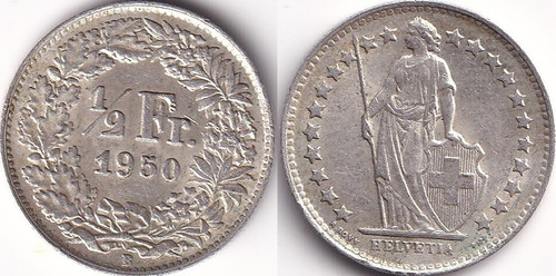 Franc 1950 b suisse - franc,