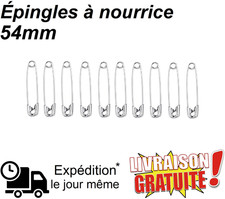 Lot 10 Épingle nourrice 54 mm
