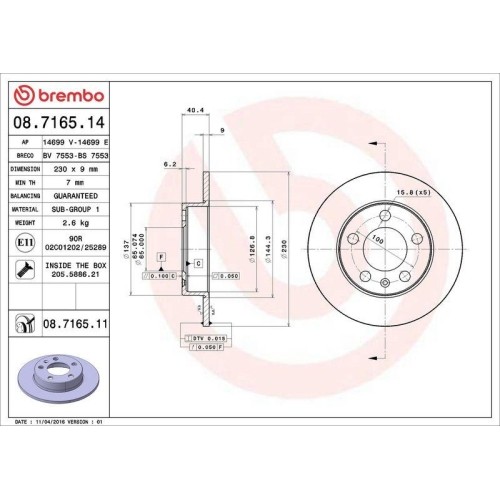 Disque frein brembo - disque,